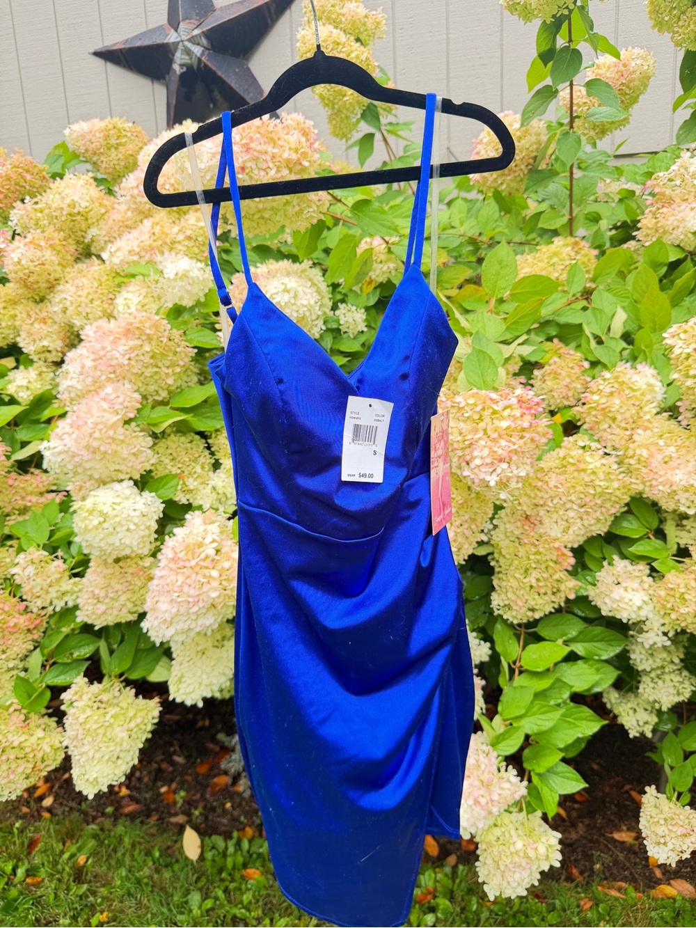 Emerald Sundae Cobalt Blue Spaghetti Strap Mini Dress